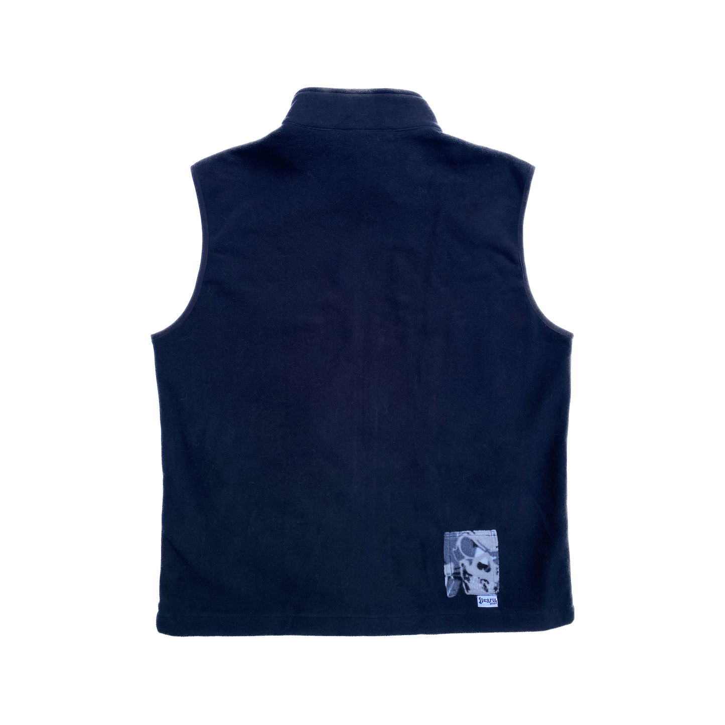 fleece full zip vest - black