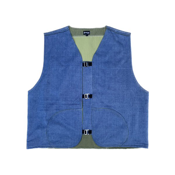 tech vest - blue denim